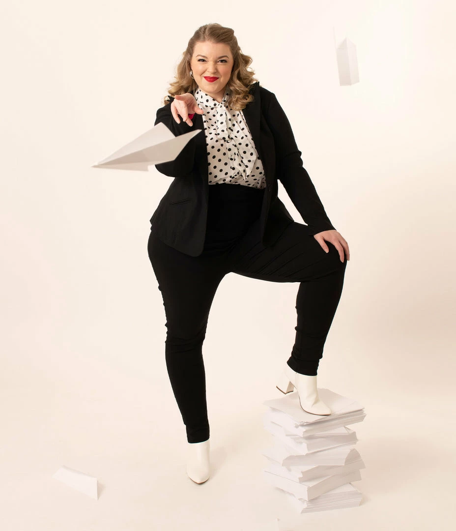 Clothing Unique Vintage Plus Size 1950s Black High Waist Rizzo Cigarette Pants