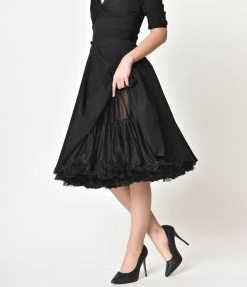 Accessories Unique Vintage 1950s Style Black Ruffled Petticoat Crinoline