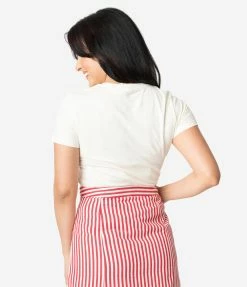 Clothing Unique Vintage Cream Chin Up Tits Out Womens Tee