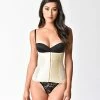 Clothing Unique Vintage 1950s Beige Stretch Waist Cincher