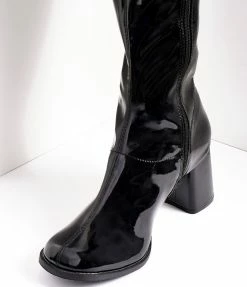 Pleaser Shoes Black Patent Knee High Go Go Boots