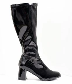Pleaser Shoes Black Patent Knee High Go Go Boots