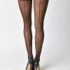 Leg Avenue Inc Black Sheer Backseam Pantyhose